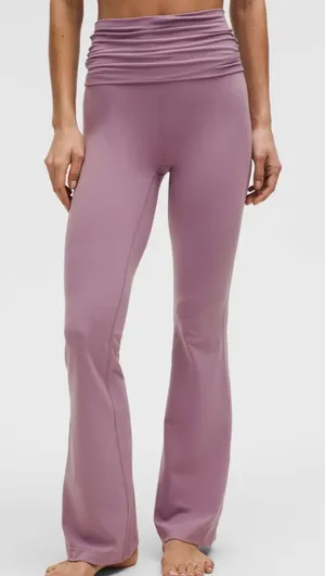 Lululemon Groove Nulu Foldover-Waist Flared Pant Size 0 NWT - Lavender Lux thumbnail 1