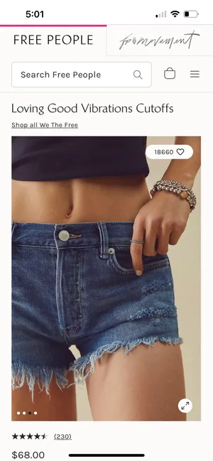 Free People Loving Good Vibrations Cutoff Jean Shorts️ thumbnail 7