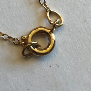 Vintage Gold Filled White Iridescent Flakes Dainty Teardrop Necklace thumbnail 8