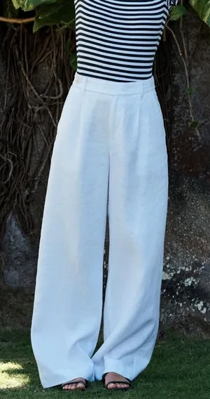 Madewell The Harlow Wide Leg Linen Pant thumbnail 1