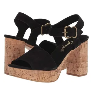 EUC Free People Leather Brooke Heeled Platform Sandals Black Size 8.5 thumbnail 3