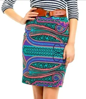 Plenty By Tracy Reese Anthropologie Pencil Skirt Women's‎ Size 4 Vibrant Paisley thumbnail 1