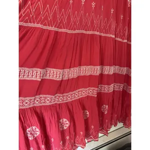 Soft Surroundings Coral Guazey Embroidered Flowy Maxi Dress Size Medium thumbnail 5