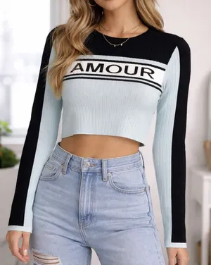 ANIMALE AMOUR Mint Striped Ski Sweater Top thumbnail 1