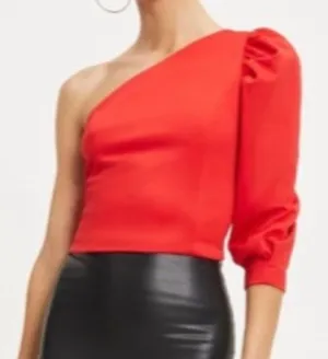 Sugarlips Such a Betty One Shoulder Red Top SZ M thumbnail 1