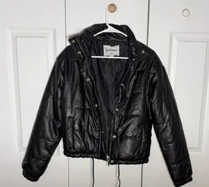 Black Faux Leather Jacket Reserve Fairfax thumbnail 1