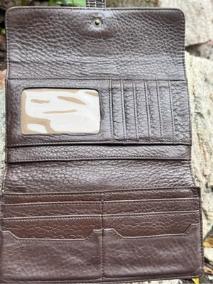 Eddie Bauer Brown Leather Wallet with Suede Flap thumbnail 4