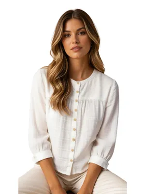 Anthropologie Pilcro & the Letterpress Button-Down Textured Blouse Size S thumbnail 1