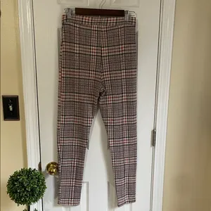 Free People Orange and Black Plaid Skinny Pants thumbnail 3