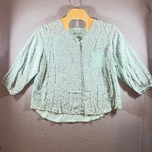 1218 | Nottibianche Abstract Print Cotton Blend Pajama Set Mint Green Womens‎ 1X thumbnail 2