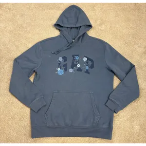 GAP Floral Logo Pullover Hoodie Blue Size S thumbnail 2
