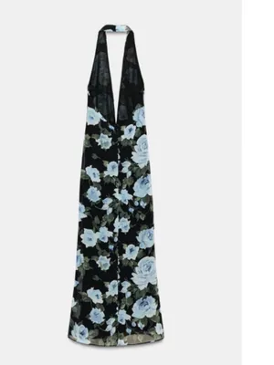 LONG FLORAL PRINT DRESS‎ WITH KNOT DETAIL, Zara women thumbnail 5