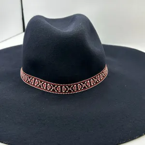 American Eagle Black Wool Wide Brim Floppy Summer Hat One Size thumbnail 2