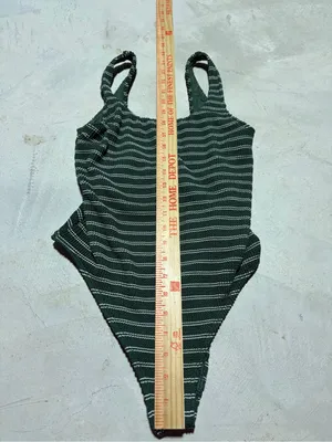 Abercrombie & fitch Green Striped One-Piece Swimsuit small thumbnail 4