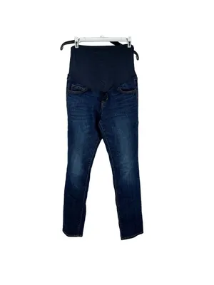 Old Navy Maternity Skinny Jeans Full Panel Adjustable Waist Dark Wash Size 8 thumbnail 2