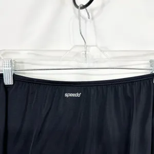 Speedo Size 14 Swim Skirt with Built-in Briefs Black Solid Modest Sporty 812 thumbnail 3