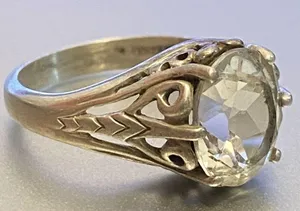 Vintage ornate kabana sterling silver 925 cz Diamonique stone size 6 Women’s thumbnail 2