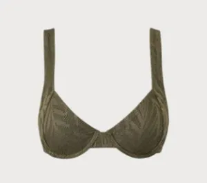 BERLOOK Crochet Underwire Bikini Top ONLY 15 Green Size L thumbnail 1