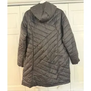 TEK GEAR Warm TEK hooded puffer jacket asymmetrical zipper size M thumbnail 5
