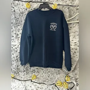Lululemon 1007. Heavyweight Fleece Pullover Tennis Club sz large ptp 27 no sz tag thumbnail 4