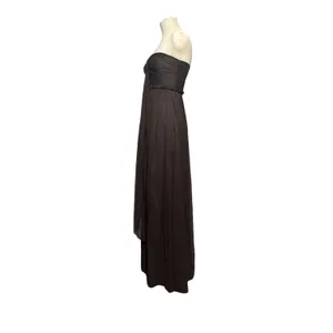 J.Crew Silk Chiffon Whitney Strapless Gown Dress Espresso Brown 6 thumbnail 3