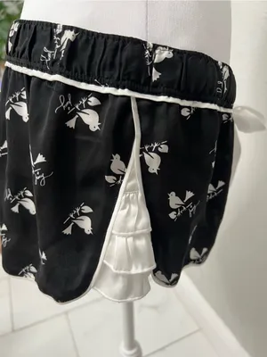 Juicy Couture Bird Print Satin Pajama Set | Cami & Shorts | Size S thumbnail 4