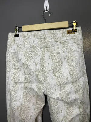 Paige Hoxton Ankle Jeans Womens 28 White Sonoran Snake High Rise Slim Denim thumbnail 5