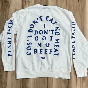 Plant Faced White Vegan Vegetarian Crewneck Sweatshirt Women’s Large thumbnail 2