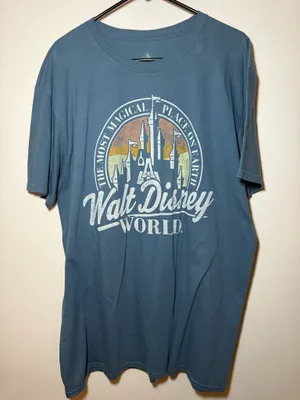 blue cotton Disney Parks Walt Disney World "The Most Magical Place on Earth" graphic t-shirt XL thumbnail 1