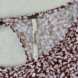 Free People Dancing In The Dark‎ Mini Dress Womens Large Maroon Floral Open Back thumbnail 8