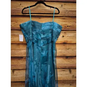 NWT Rene Ruiz Collection Teal Strapless Organza Gown Size 16 thumbnail 10