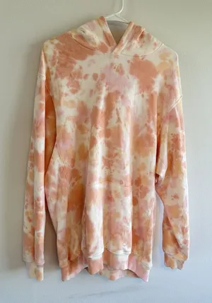 Aerie Oversized Tie Dye Everyday Hoodie Sweatshirt Womens S Pink‎ Orange thumbnail 1