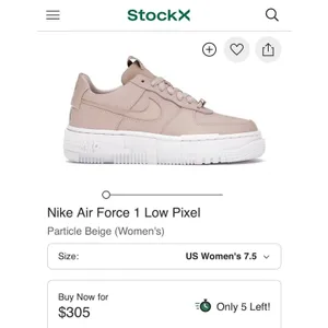 Nike‎ Air Force 1 Pixel Beige Womens 7.5 Platform AF1 Sneakers thumbnail 2
