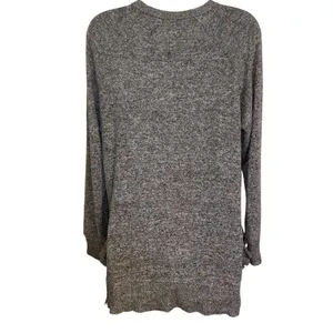 ANTHROPOLOGIE POSTMARK Oversized Marbled Gray Ruffled Trim Gia Sweater‎ Medium thumbnail 6