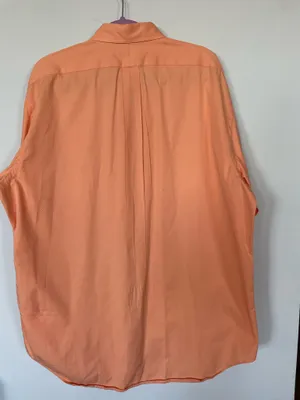 Polo Ralph Lauren Men Orange Pony Embroidery Button Down Shirt Large Length 34in thumbnail 2