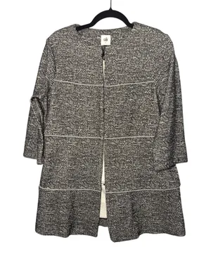 Cabi The Times Cardigan Jacket Blazer S Black White Textured Tiered‎ Academia thumbnail 1