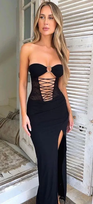 Outcast Clothing Riana Maxi Dress Black thumbnail 1