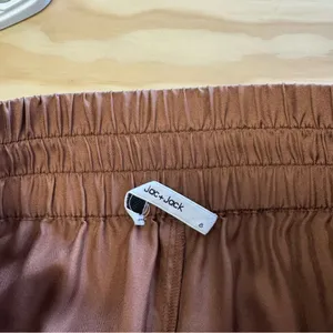Jac + Jack Silk‎ Minimalist Contemporary High Waist Wide Leg Pants Tan Sz 8 thumbnail 7