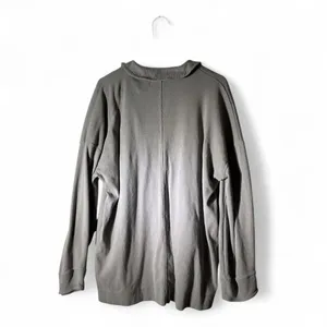 Free People Beach Womens Oversized Deep V-Neck Ribbed‎ Pullover Top Grey M thumbnail 2