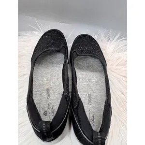 Clarks Cloudsteppers Adella Knit Slip On Sneakers Black Shimmer Cushion Sz 5 thumbnail 5