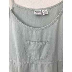Vintage Homestead Prairie In Due Time Maternity Linen Blend Mint Blue Maxi Dress thumbnail 4
