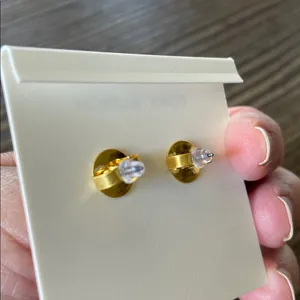 Tory Burch Milgrain Logo Stud Earrings NEW thumbnail 4
