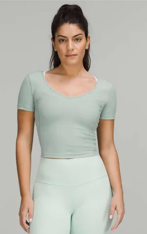NWT NEW Lululemon Ribbed Held Tight Cropped T-Shirt size 12 thumbnail 1