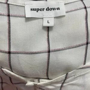 Superdown‎ Marrie Flannel Puff Sleeve Top White & Pink Size US Large thumbnail 11