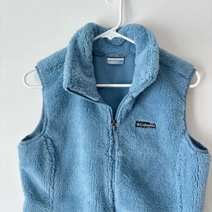 Columbia Painted Sky EXS Fleece Vest Blue Full Zip Outdoor Warm Activewear thumbnail 2