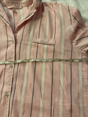 Victoria's Secret Pink and White Striped Button-Down Shirt thumbnail 5