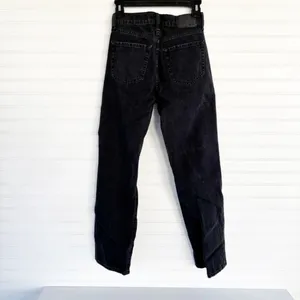 Aeropostale 90s Baggy Jeans Size 000 REG Washed Black Distressed Button Fly thumbnail 2