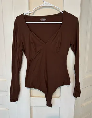 Women’s long sleeve thong body suit thumbnail 1