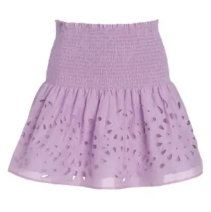 Thakoon NWT Purple Boho Smocked Eyelet Cottagecore Mini Skirt Size 2 Dollette thumbnail 1
