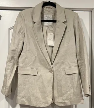 Abercrombie The linen collection Women's Cream Blazer‎ small thumbnail 1